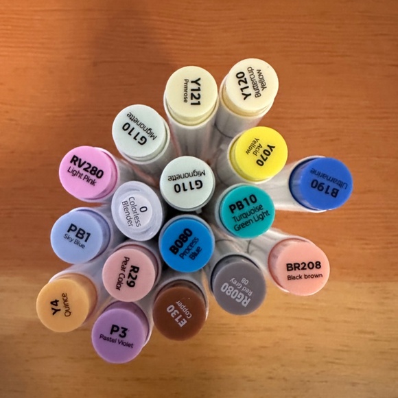 Ohuhu Alcohol Markers Fine Point / Brush / Chisel - Lot of 37 - Picture 2 of 3